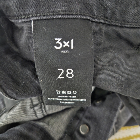 3x1 Vida High-Rise Cargo Skinny Jeans Button Fly Stretch Denim Weber Black 28 - Picture 8 of 9